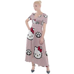 Hello Kitty Button Up Short Sleeve Maxi Dress by nateshop