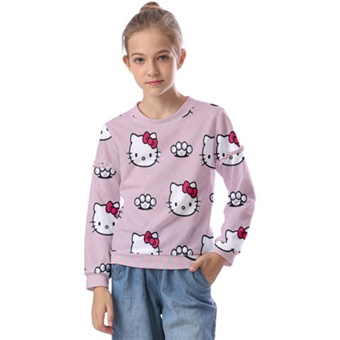 Hello Kitty Kids  Long Sleeve Tee With Frill  by nateshop