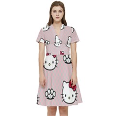 Hello Kitty Short Sleeve Waist Detail Dress by nateshop