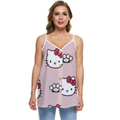 Hello Kitty Casual Spaghetti Strap Chiffon Top by nateshop