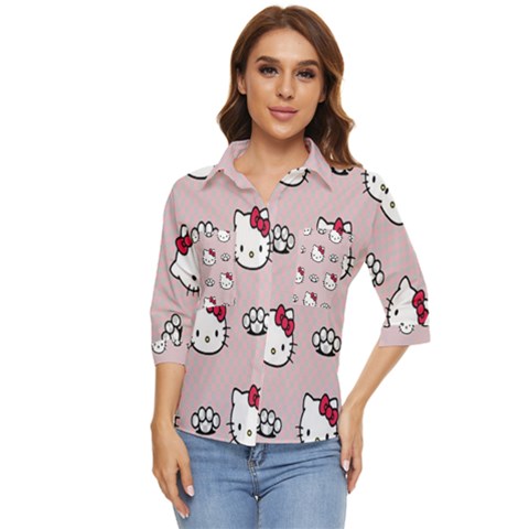 Hello Kitty Women s Quarter Sleeve Pocket Shirt by nateshop