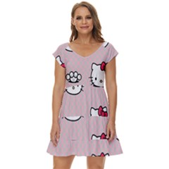 Hello Kitty Short Sleeve Tiered Mini Dress by nateshop