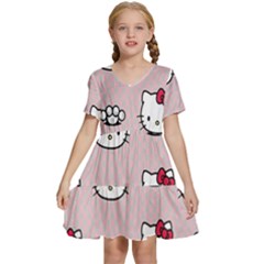 Hello Kitty Kids  Short Sleeve Tiered Mini Dress by nateshop