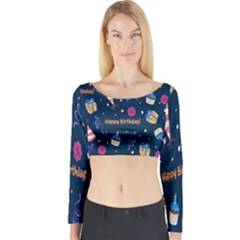 Party-hat Long Sleeve Crop Top by nateshop