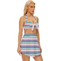 Stripes Vintage Style Bikini Top and Skirt Set  View3