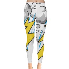 Storm Thunder Lightning Light Flash Cloud Leggings  by danenraven