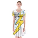 Storm Thunder Lightning Light Flash Cloud Short Sleeve V-neck Flare Dress View1