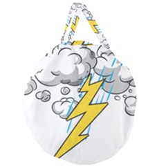 Storm Thunder Lightning Light Flash Cloud Giant Round Zipper Tote by danenraven