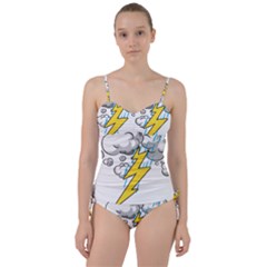 Storm Thunder Lightning Light Flash Cloud Sweetheart Tankini Set by danenraven