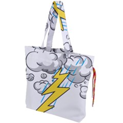 Storm Thunder Lightning Light Flash Cloud Drawstring Tote Bag by danenraven