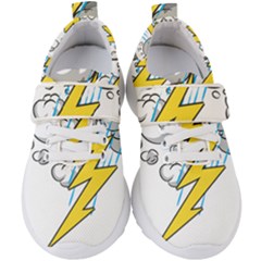 Storm Thunder Lightning Light Flash Cloud Kids  Velcro Strap Shoes