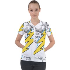 Storm Thunder Lightning Light Flash Cloud Short Sleeve Zip Up Jacket by danenraven