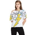 Storm Thunder Lightning Light Flash Cloud One Shoulder Cut Out Tee View1