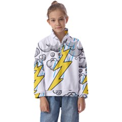 Storm Thunder Lightning Light Flash Cloud Kids  Half Zip Hoodie by danenraven