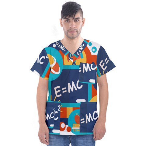 Natural Science Physics Laboratory Formula Men s V-neck Scrub Top by danenraven