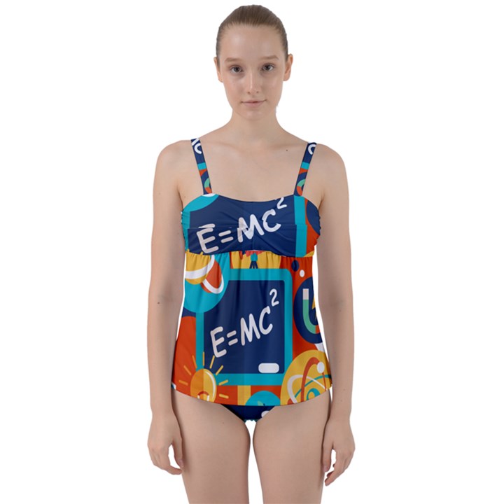 Natural Science Physics Laboratory Formula Twist Front Tankini Set