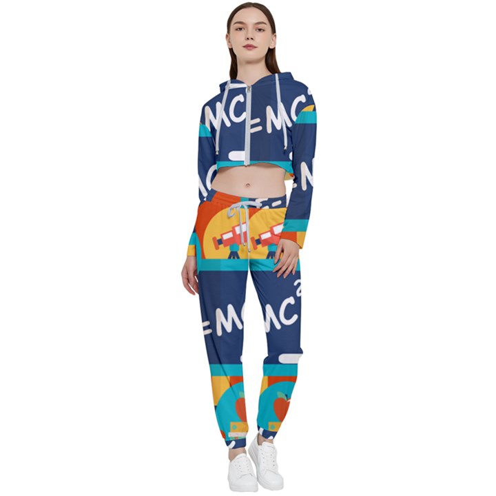 Natural Science Physics Laboratory Formula Cropped Zip Up Lounge Set