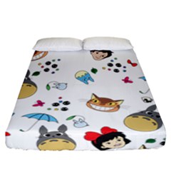 My Neighbor Totoro Cartoon Fitted Sheet (california King Size) by danenraven