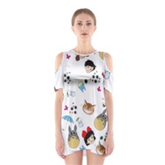 My Neighbor Totoro Cartoon Shoulder Cutout One Piece Dress by danenraven