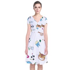 My Neighbor Totoro Cartoon Short Sleeve Front Wrap Dress by danenraven