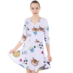 My Neighbor Totoro Cartoon Quarter Sleeve Front Wrap Dress by danenraven