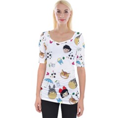 My Neighbor Totoro Cartoon Wide Neckline Tee