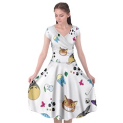 My Neighbor Totoro Cartoon Cap Sleeve Wrap Front Dress by danenraven