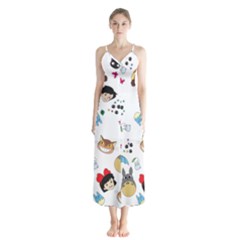 My Neighbor Totoro Cartoon Button Up Chiffon Maxi Dress by danenraven