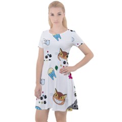 My Neighbor Totoro Cartoon Cap Sleeve Velour Dress  by danenraven