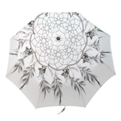 Dreamcatcher Feather Flower Illustration Art Folding Umbrellas by danenraven