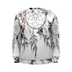 Dreamcatcher Feather Flower Illustration Art Women s Sweatshirt by danenraven