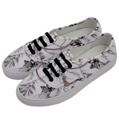 Dreamcatcher Feather Flower Illustration Art Men s Classic Low Top Sneakers by danenraven