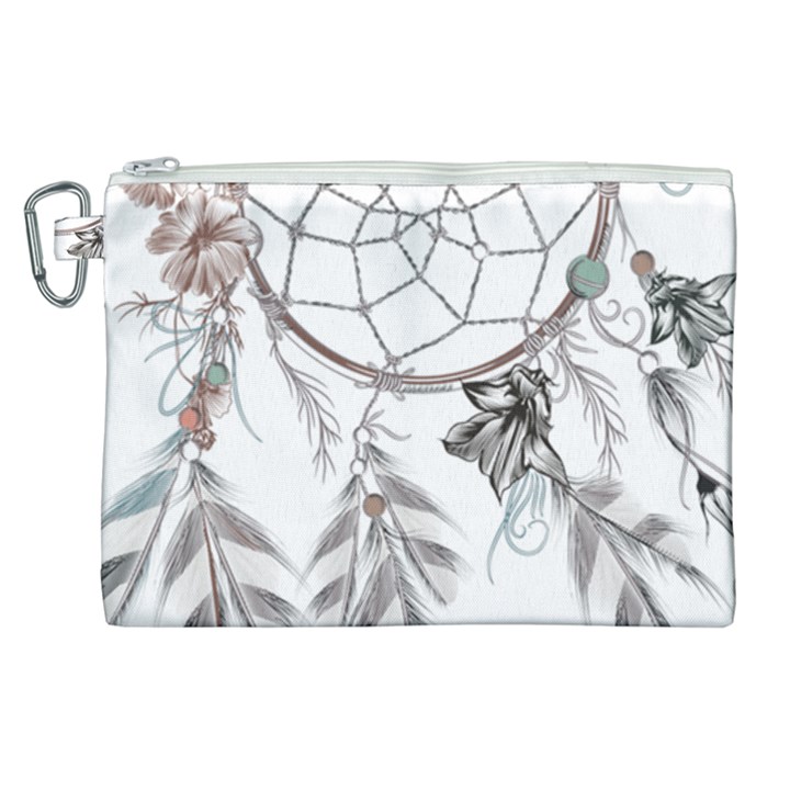 Dreamcatcher Feather Flower Illustration Art Canvas Cosmetic Bag (XL)