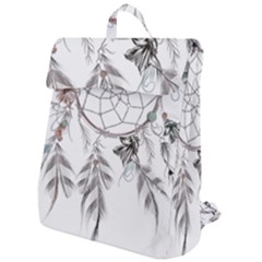 Dreamcatcher Feather Flower Illustration Art Flap Top Backpack by danenraven