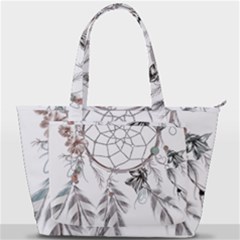 Dreamcatcher Feather Flower Illustration Art Back Pocket Shoulder Bag  by danenraven