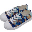 Golden Blue Tulips Kids  Low Top Canvas Sneakers View2