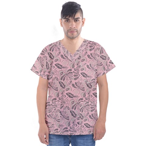 Batik-02 Men s V-neck Scrub Top by nateshop