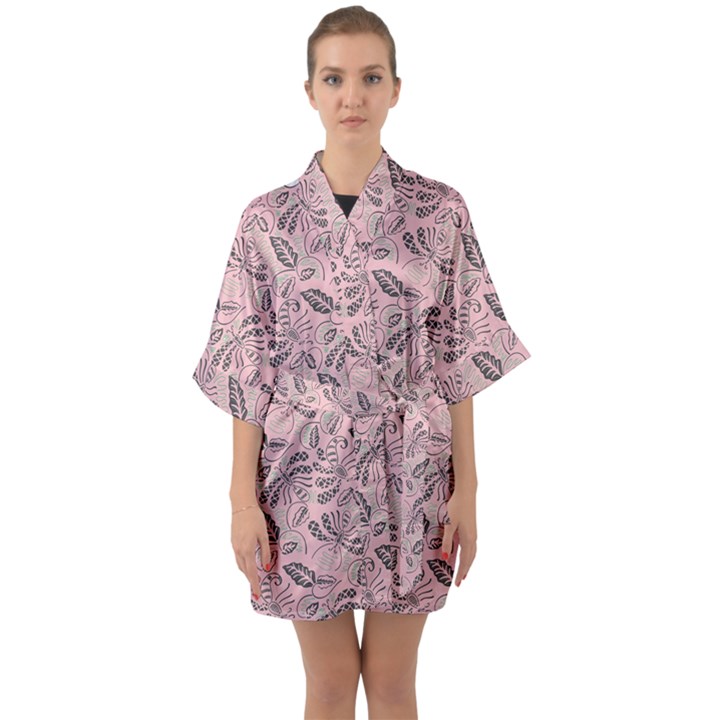 Batik-02 Half Sleeve Satin Kimono 