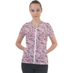 Batik-02 Short Sleeve Zip Up Jacket by nateshop