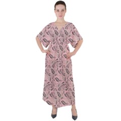 Batik-02 V-neck Boho Style Maxi Dress by nateshop