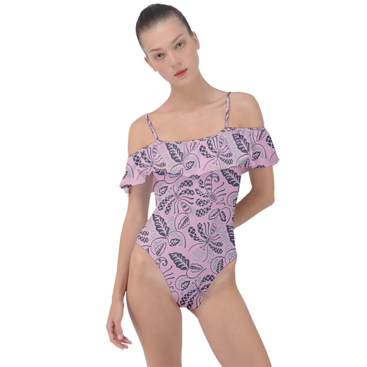 Batik-02 Frill Detail One Piece Swimsuit