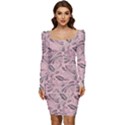 Batik-02 Women Long Sleeve Ruched Stretch Jersey Dress View1