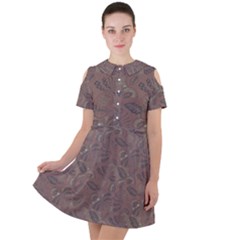 Batik-03 Short Sleeve Shoulder Cut Out Dress  by nateshop