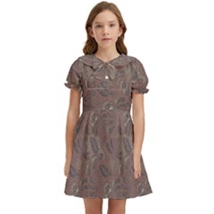 Batik-03 Kids  Bow Tie Puff Sleeve Dress by nateshop