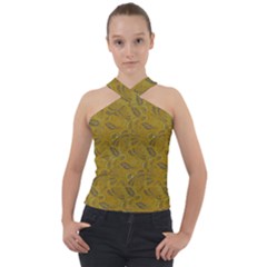 Batik-04 Cross Neck Velour Top by nateshop