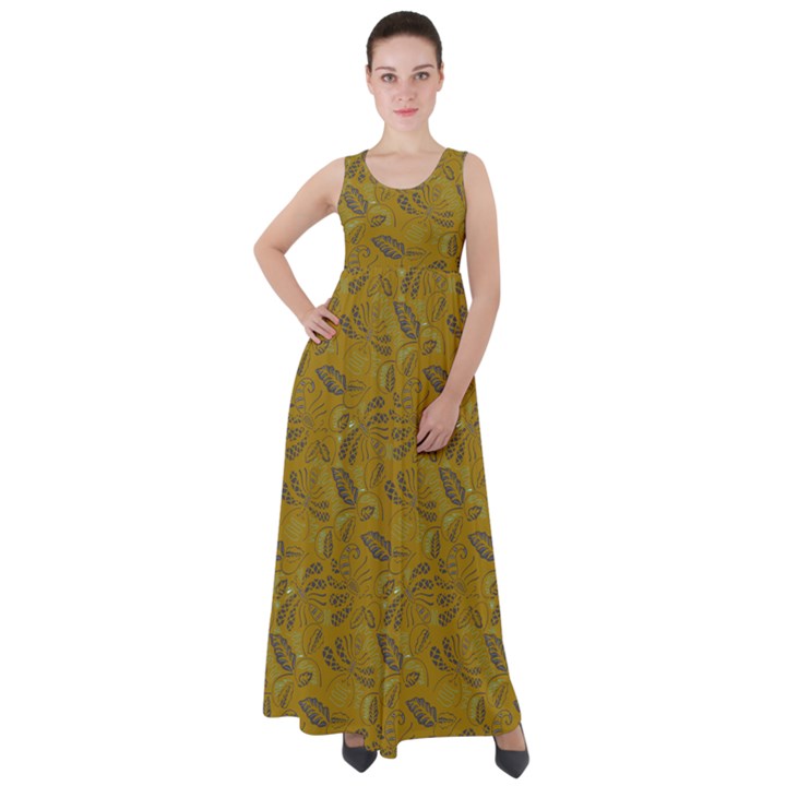 Batik-04 Empire Waist Velour Maxi Dress