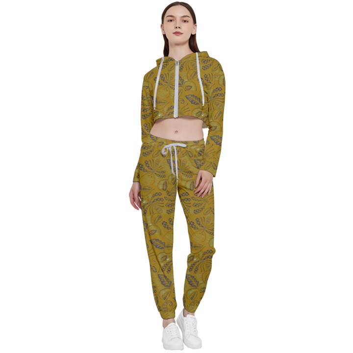 Batik-04 Cropped Zip Up Lounge Set