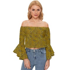 Batik-04 Off Shoulder Flutter Bell Sleeve Top by nateshop