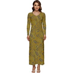 Batik-04 Long Sleeve Velour Longline Maxi Dress by nateshop