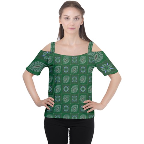 Batik-05 Cutout Shoulder Tee by nateshop